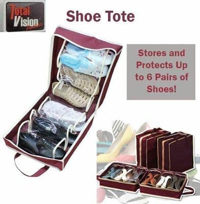 SHOE STORAGE TOTE BAG 6 pairs shoes case travel holiday caravan