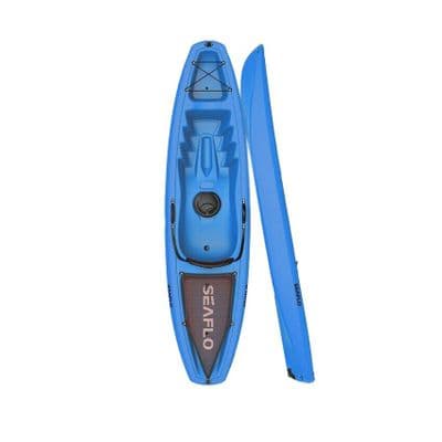 SINGLE ADULT KAYAK SIT ON TOP WITH SKEG WHEEL, BACKREST & STORAGE - BLUE 2.7m COLLECT