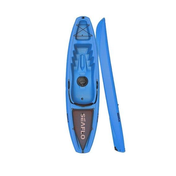SINGLE ADULT KAYAK SIT ON TOP WITH SKEG WHEEL, BACKREST & STORAGE - BLUE 2.7m COLLECT