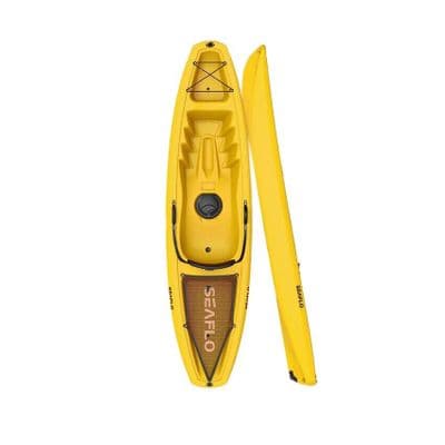 SINGLE ADULT KAYAK SIT ON TOP WITH SKEG WHEEL, BACKREST & STORAGE - YELLOW 2.7m COLLECT