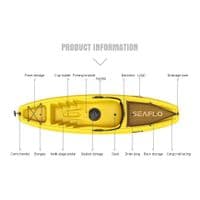 SINGLE ADULT KAYAK SIT ON TOP WITH SKEG WHEEL, BACKREST & STORAGE - YELLOW 2.7m COLLECT