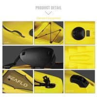 SINGLE ADULT KAYAK SIT ON TOP WITH SKEG WHEEL, BACKREST & STORAGE - YELLOW 2.7m COLLECT