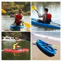 SINGLE ADULT KAYAK SIT ON TOP WITH SKEG WHEEL, BACKREST & STORAGE - YELLOW 2.7m COLLECT