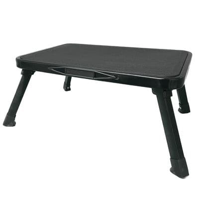 Single Caravan Kitchen Folding Step Stool- 150kgs Capacity Motorhome Home Black