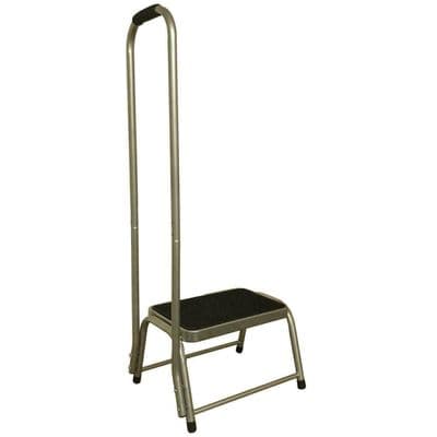 SINGLE CARAVAN STEP with SUPPORT HANDLE motorhome stool with handrail disabled