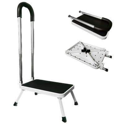 Single Folding Caravan Step with Handle Handrail Motorhome Bathroom Disability