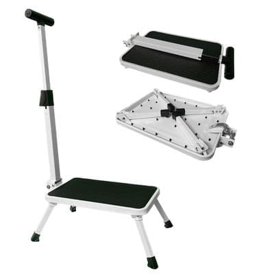 Single Folding Caravan Step with Handle Handrail Motorhome Disability Bathroom