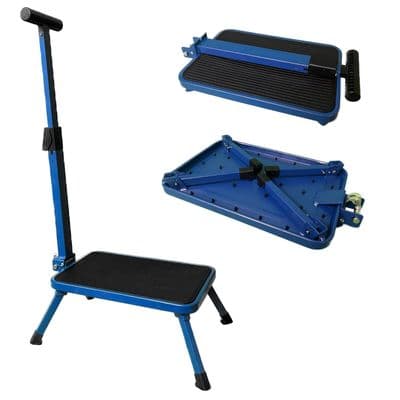 Single Folding Caravan Step with Handrail Handle Motorhome Disability Bathroom