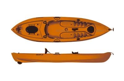 SIT ON FISHING KAYAK (SF1007) rod holders - 2 hatches - back rest - paddle rests