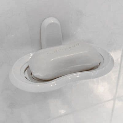 Soap Dish Holder Bathroom Shower Storage Self Adhesive Wall Mounted Kitchen