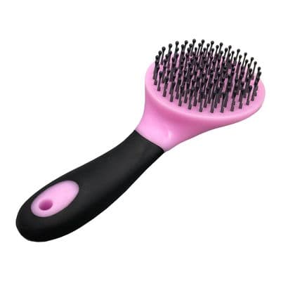 Soft Touch Horse Mane and Tail Brush Pink Bristle with Black Handle pony pet dog