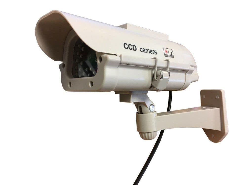 SOLAR POWERED CCTV SURVEILLANCE DUMMMY SECURITY CAMERA home garage shop