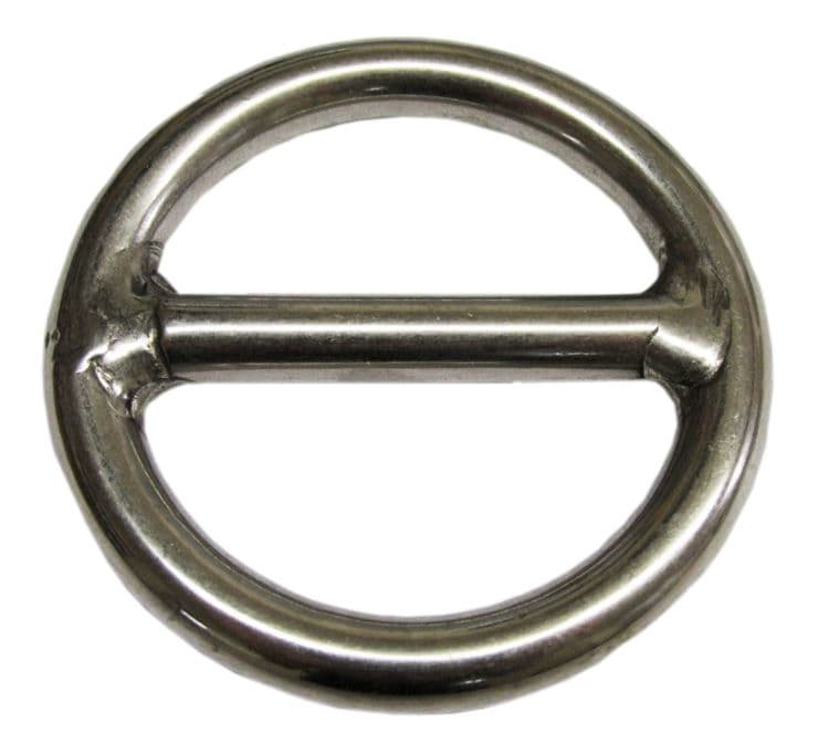 STAINLESS STEEL ROUND O RING WITH CENTRE BAR WEBBING ROPE MOORING 10mmx60mm