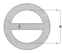 STAINLESS STEEL ROUND O RING WITH CENTRE BAR WEBBING ROPE MOORING 10mmx60mm