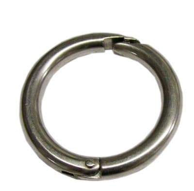 STAINLESS STEEL SPLIT RING WITH CLIP KEYRING 5mm x 25mm attach key ring