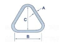 STAINLESS STEEL TRIANGULAR RING-TRIANGLE DELTA LINK 6mmx50mm webbing marine