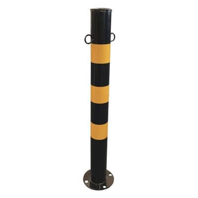 STEEL BOLLARD HEAVY DUTY BOLT DOWN SECURITY PARKING POST with SIDE LUGS 4 CHAIN