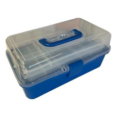 STORAGE TOOL / CRAFT BOX with HANDLES fishing arts organiser tools screws sewing