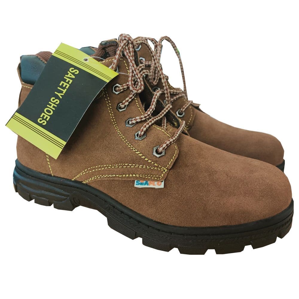 SUEDE LEATHER SAFETY WORK BOOTS RUBBER SOLE STEEL TOE CAP builder