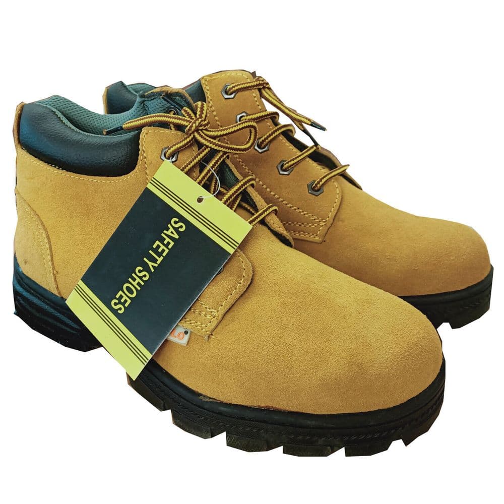 SUEDE LEATHER SAFETY WORK BOOTS RUBBER SOLE STEEL TOE CAP builder