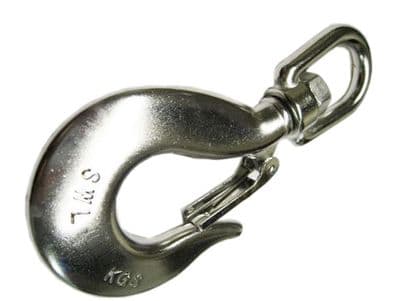SWIVEL HOOK WITH SAFETY CATCH STAINLESS STEEL - 13mm 1/2