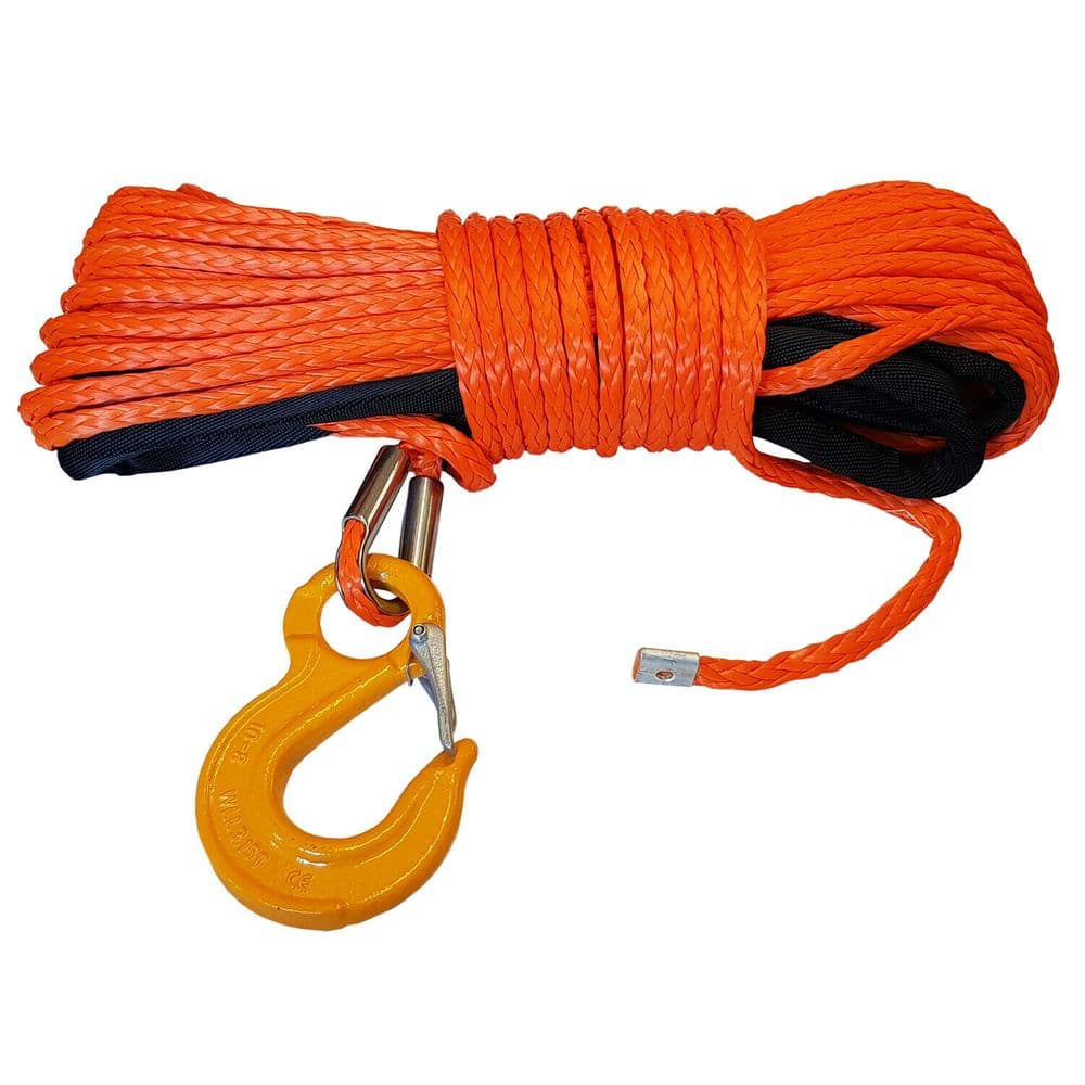 SYNTHETIC WINCH ROPES with SAFETY HOOK 8mm x 15 metre offroad