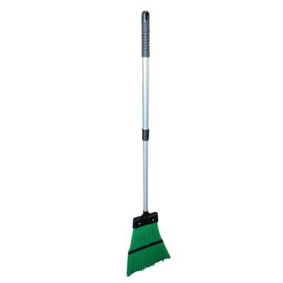 TELESCOPIC ALUMINIUM GARDEN YARD BROOM - GRASS LEAF BRUSH path patio caravan
