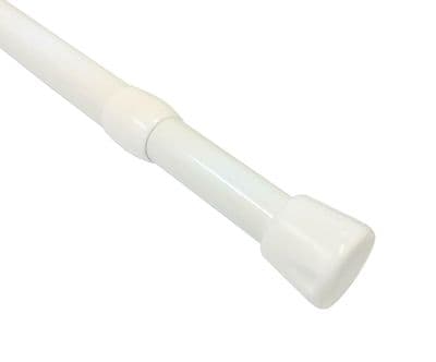 TELESCOPIC SPRING LOADED SHOWER CURTAIN POLE net voile rod caravan boat wardrobe