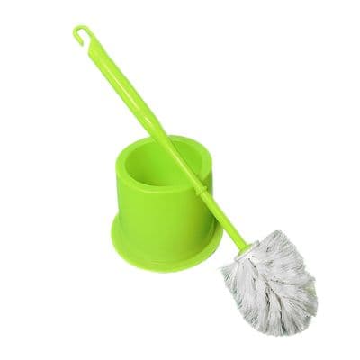 Toilet Brush with Holder Set Cleaning Bristles Bathroom Shower Green