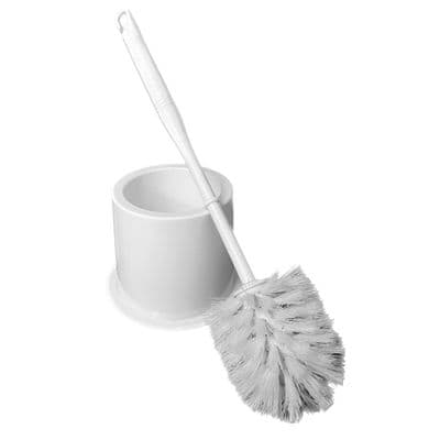 Toilet Brush with Holder Set Cleaning Bristles Bathroom Shower White