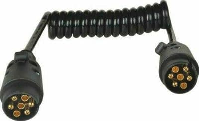 TRAILER BOARD LIGHT EXTENSION LEAD 2m PLUG SOCKET SUZIE MALE TO MALE 7 PIN