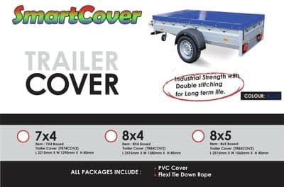 TRAILER COVER - HEAVY DUTY WATERPROOF VINYL - BLUE - 4 feet x 3 feet with CORD