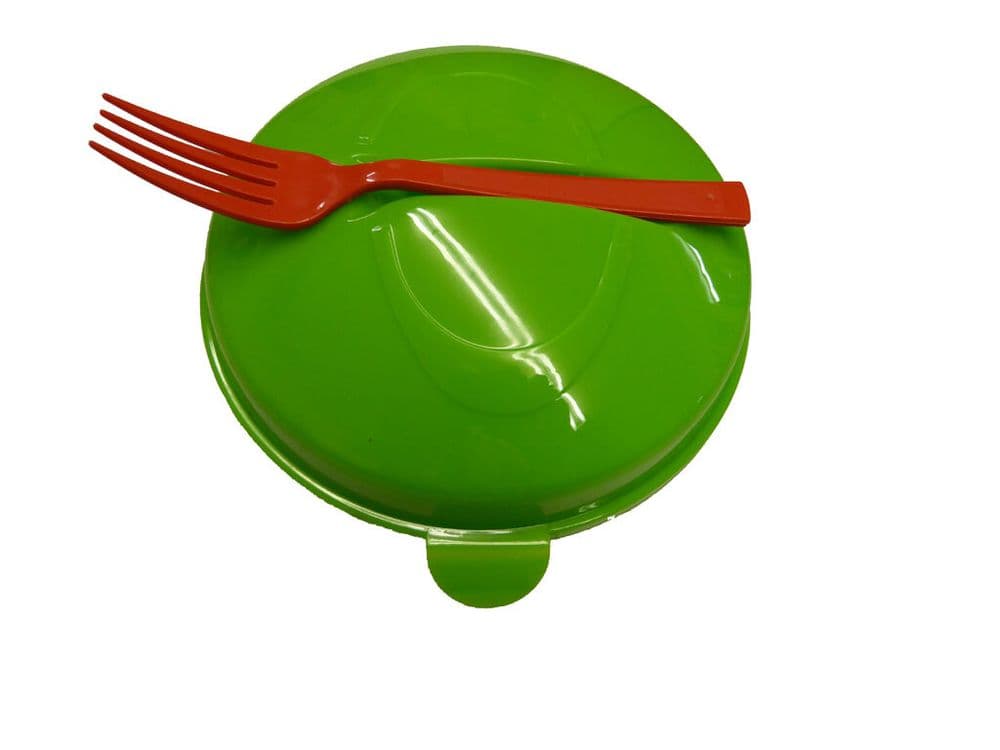 TRAVEL PORTABLE SALAD BOWL with built in DRESSING HOLDER FORK picnic lunch