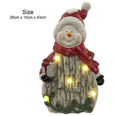VERY LARGE FESTIVE LIGHT UP SNOWMAN ORNAMENT (NFY180195-43A) Christmas