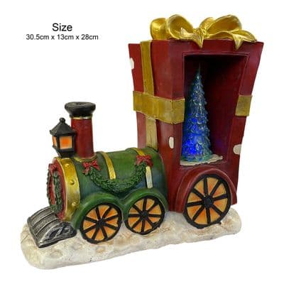 Very Large Festive Train Figure with Light Up Christmas Tree (NF36629) Xmas