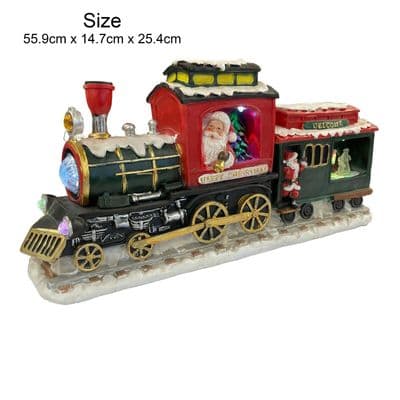 VERY LARGE LIGHT UP SANTA FATHER CHRISTMAS TRAIN (NF36334) Christmas, Festive
