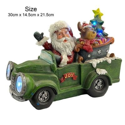 Very Large Santa Riding Truck with Light Up Christmas Tree (NF36603) Xmas
