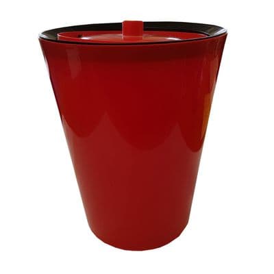 WASTE BIN with LID office rubbish basket bedroom bathroom PINK, RED, GREEN, BLUE