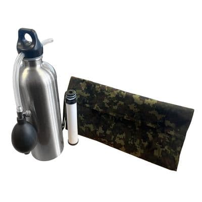 Water Purifier Sports Bottle Dual Ceramic Membrane Survival Camping Filtration