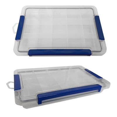 WATERPROOF FISHING TACKLE BAIT BOX STORAGE LARGE lures hooks spinners adjustable