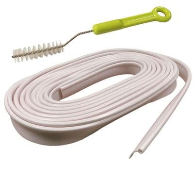 WHITE CARAVAN AWNING RAIL PROTECTOR STRIP x 12 metres + BRUSH motorhome