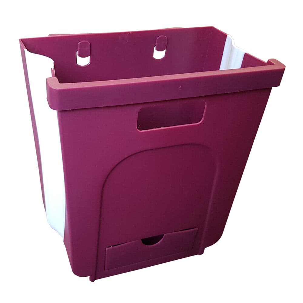 WINE RED FOLDING WASTE BIN for CUPBOARD DOOR kitchen caravan motorhome
