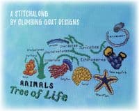63 DMC skeins for the Animals Tree of Life SAL from Climbing Goat Designs