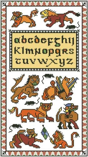 A Luxuriance of Lions by Arelate Studio cross stitch chart