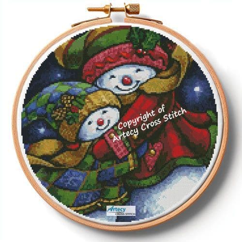 A Winter Hug Hoop (Extra Large) by Artecy printed cross stitch chart