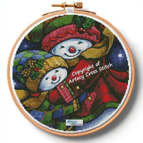 A Winter Hug Hoop (Large) by Artecy printed cross stitch chart