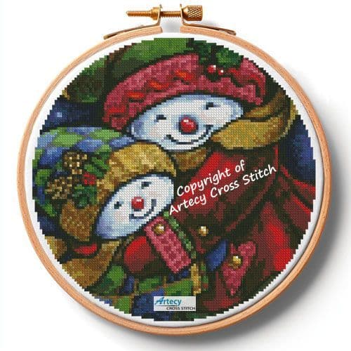 A Winter Hug Hoop (Medium) by Artecy printed cross stitch chart