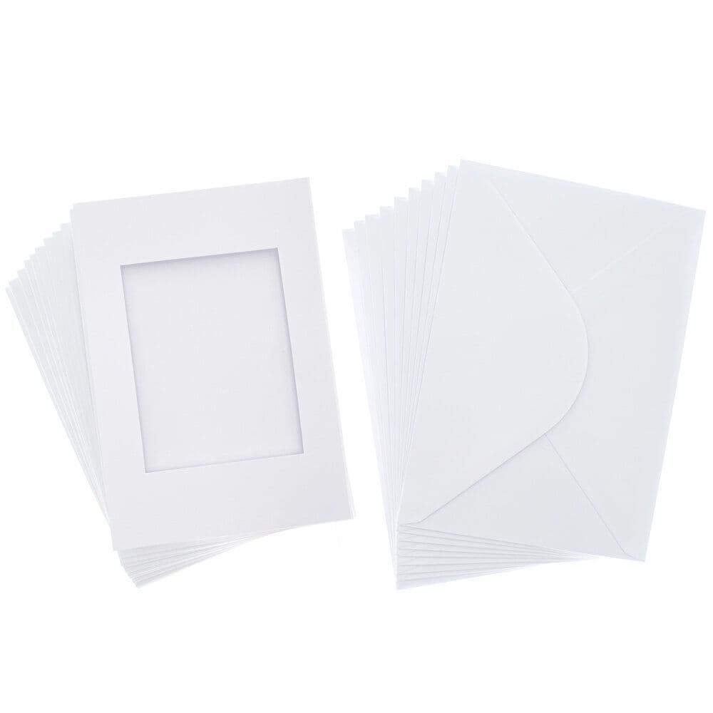 10 Cartes à Fenêtre Triple A6 Avec Enveloppes – Papier 300 G/m² Crème, Sans Acide, Pour Créations Manuelles