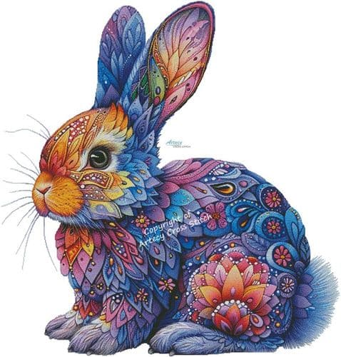 Abstract Bunny (Large) by Artecy printed cross stitch chart