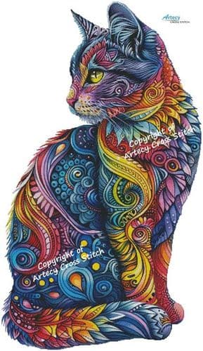 Abstract Tabby (Large) by Artecy printed cross stitch chart
